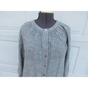 1960s heather gray acrylic cardigan, loose, blouse cardigan, Large